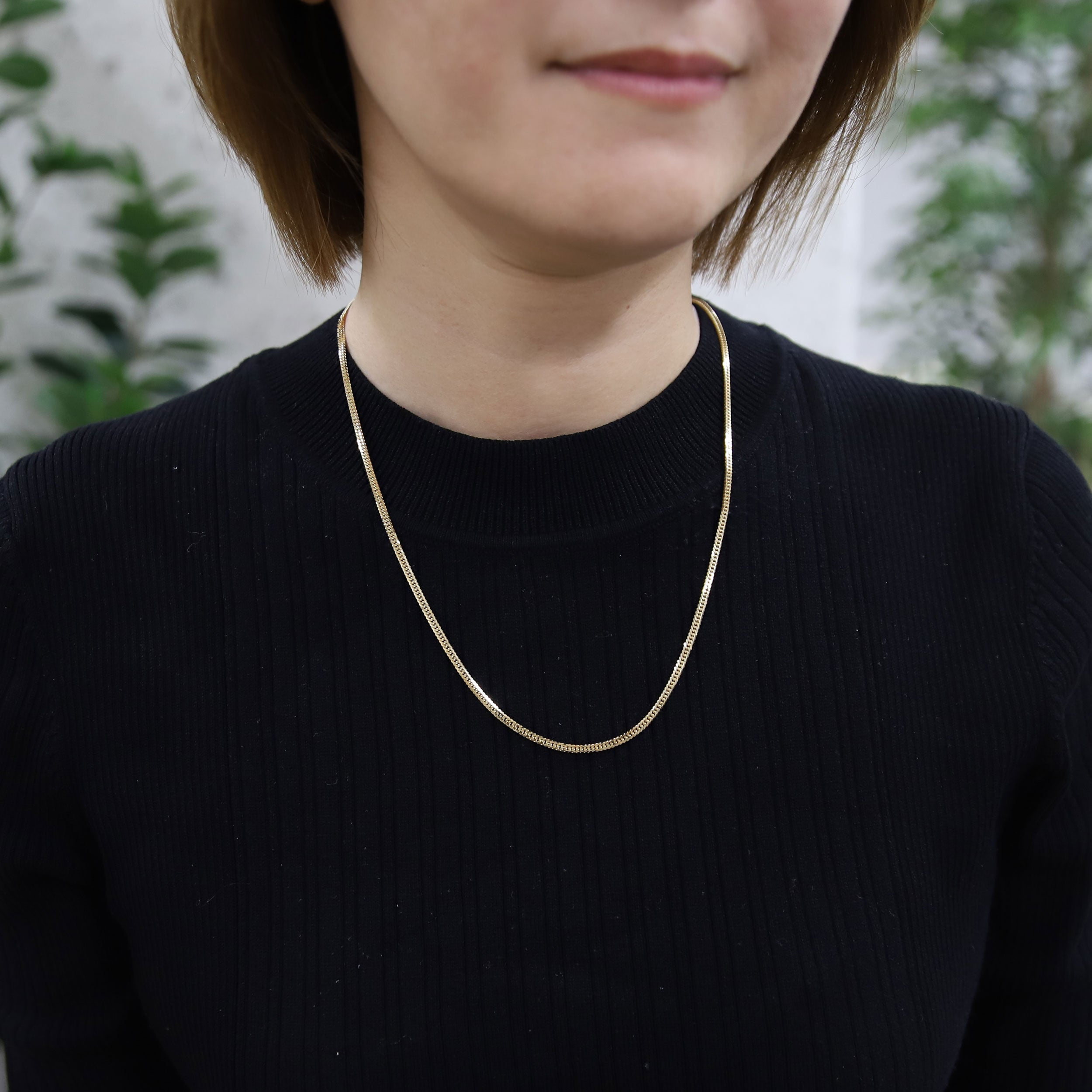 【2点限定】K18イエローゴールドネックレス(喜平2面シングルカット/10g/50cm)≪WNKY4303≫