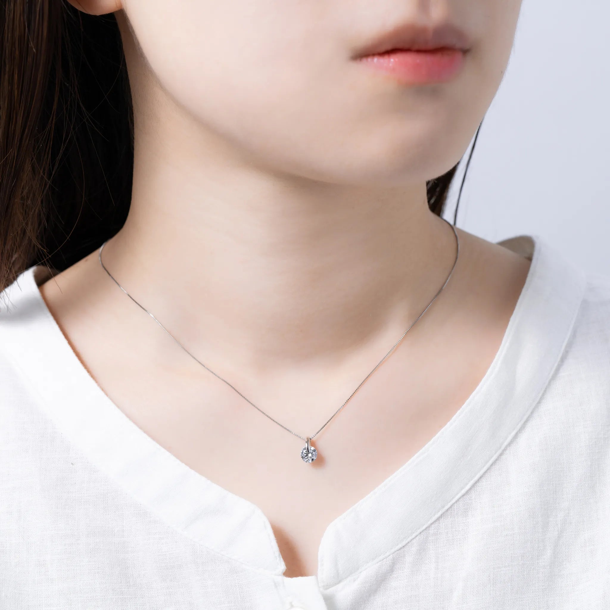 ダイヤモンド ネックレス 一粒 プラチナ 0.7カラット 鑑定書付 0.71ct