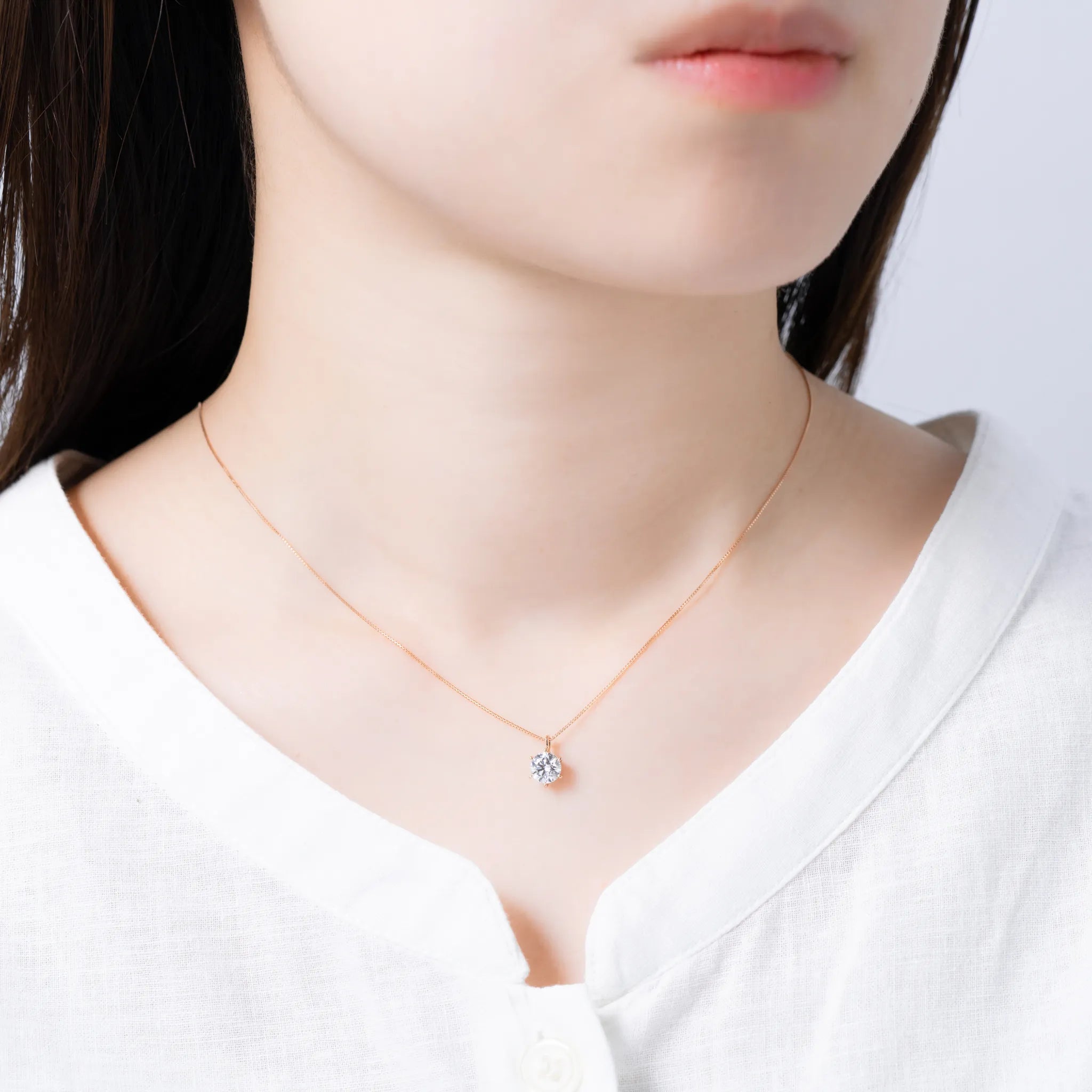 アガット 1粒ダイヤモンドネックレス K14 ageteアガット 10K 一粒