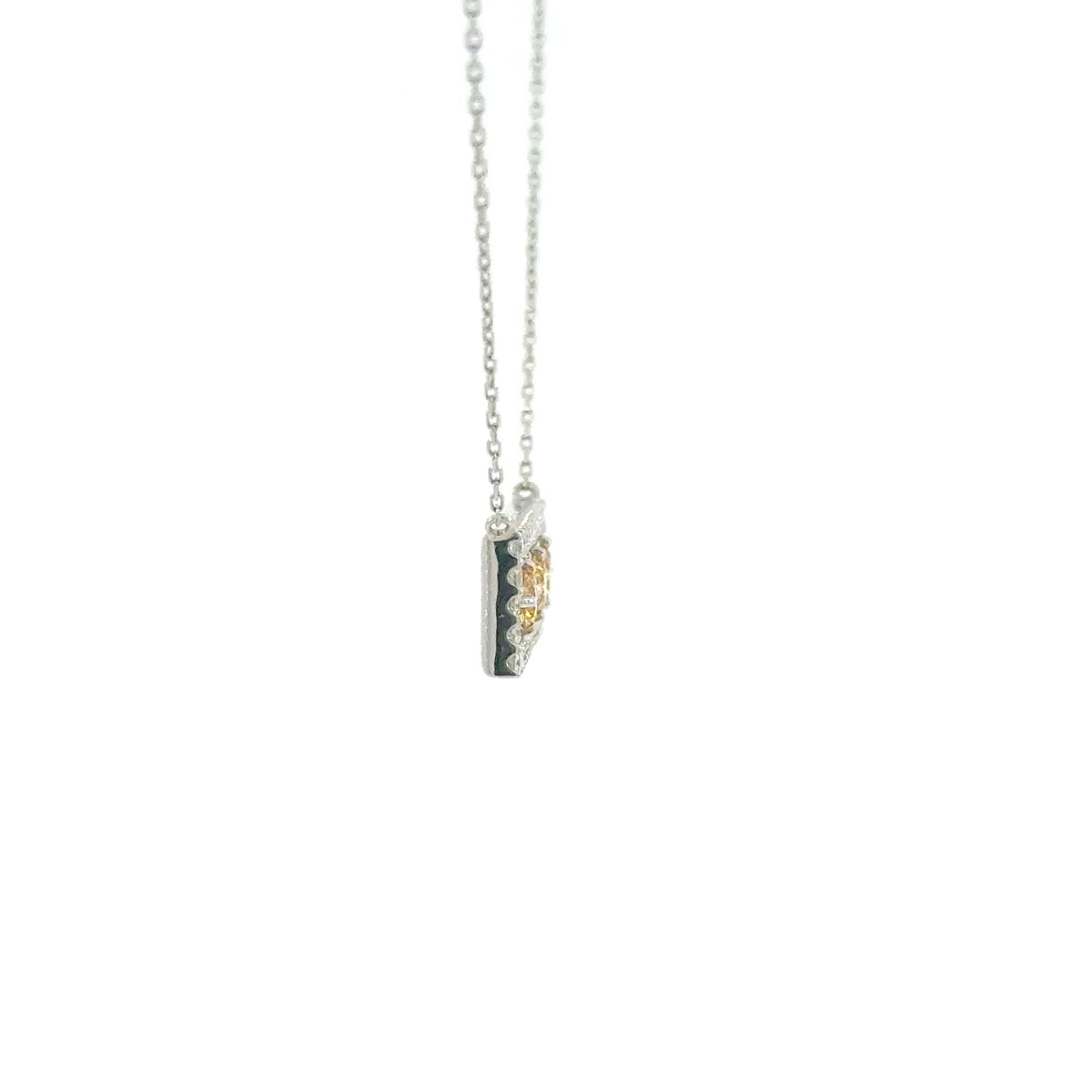 【限定1点】オレンジダイヤモンド/ダイヤモンド プラチナネックレス(FVYO/計0.4ct/グレーディングレポート付/4月誕生石)《JPDD2105》