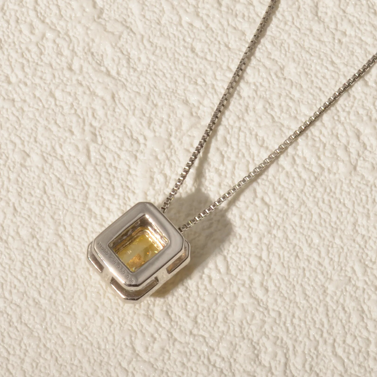 【限定1点】イエローダイヤモンド/ダイヤモンド プラチナ/K18ネックレス(FIY/0.6ct/グレーディングレポート付/4月誕生石)《JPDD2110》
