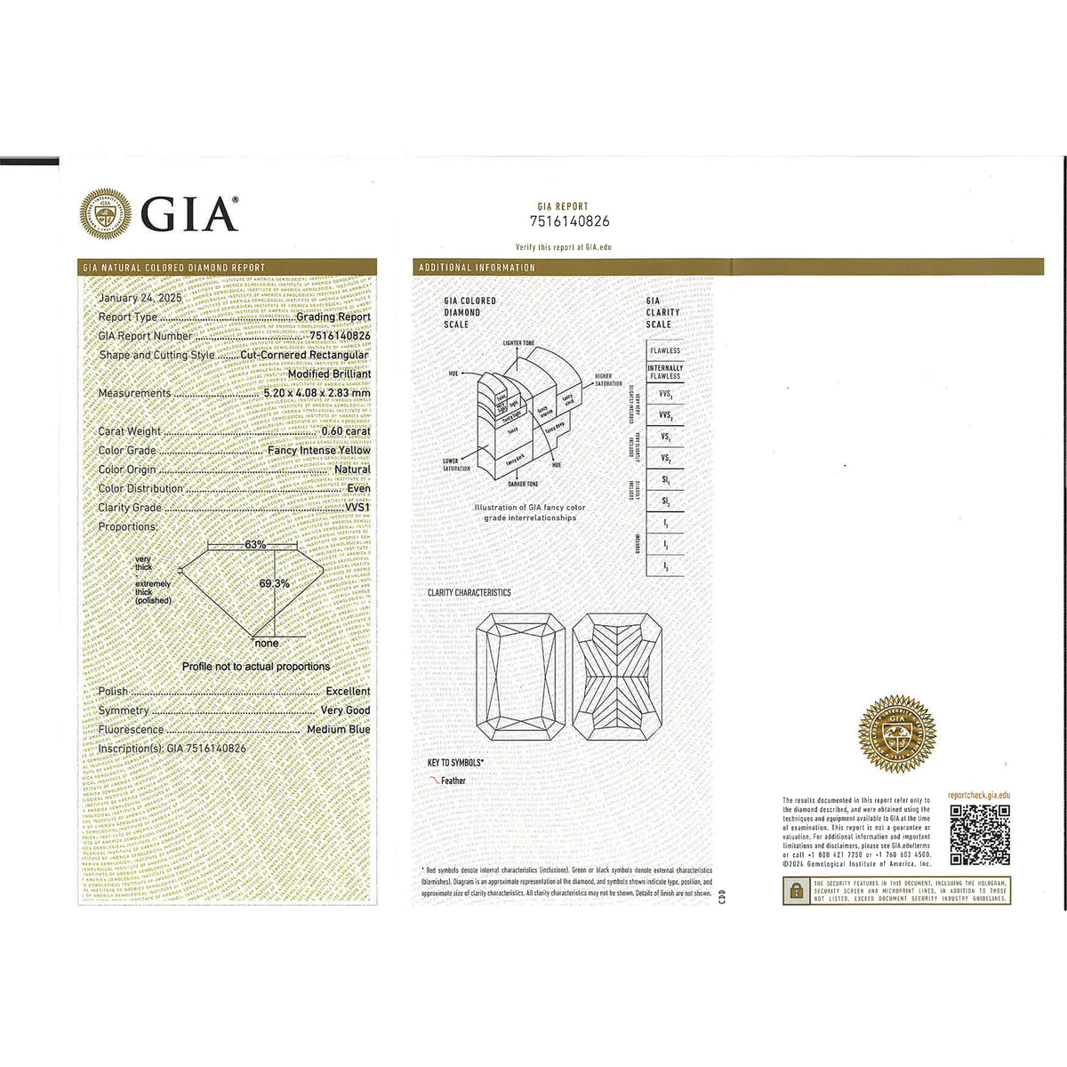 【限定1点】イエローダイヤモンド/ダイヤモンド プラチナ/K18ネックレス(FIY/0.6ct/グレーディングレポート付/4月誕生石)《JPDD2110》