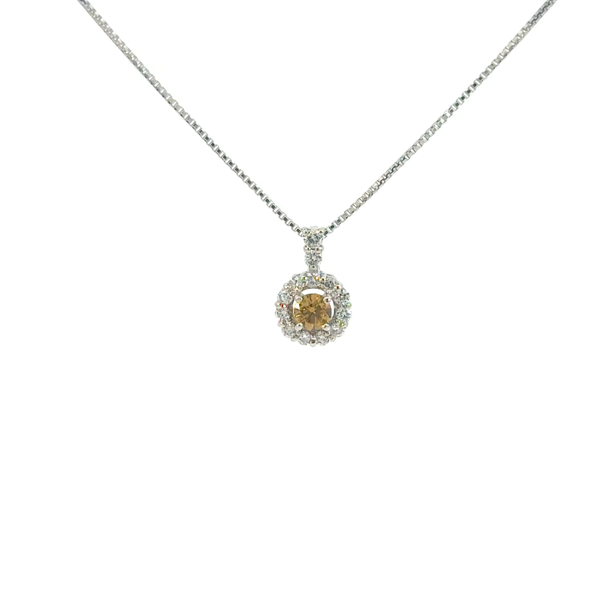 【限定1点】イエローダイヤモンド/ダイヤモンド プラチナネックレス(FDOY/0.1ct/グレーディングレポート付/4月誕生石)《JPDD2112》