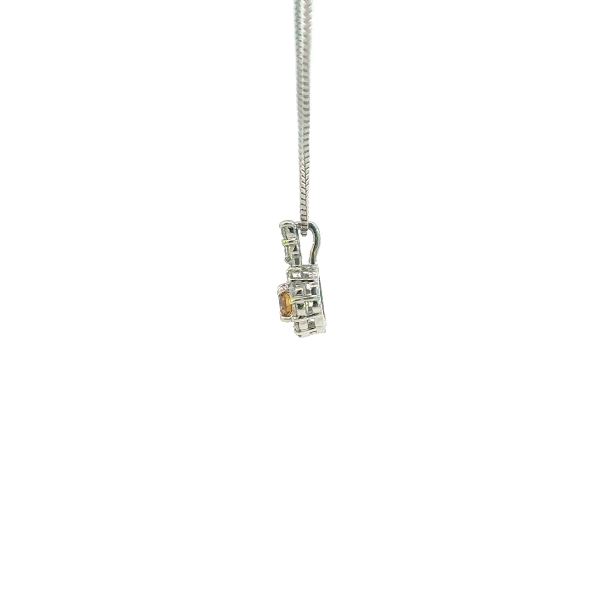 【限定1点】イエローダイヤモンド/ダイヤモンド プラチナネックレス(FDOY/0.1ct/グレーディングレポート付/4月誕生石)《JPDD2112》