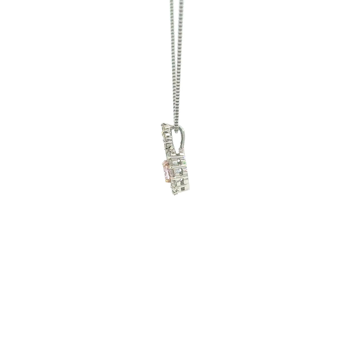 【限定1点】パープルダイヤモンド/ダイヤモンド プラチナ/K18ネックレス(FPP/0.095ct/グレーディングレポート付/4月誕生石)《JPDD2114》