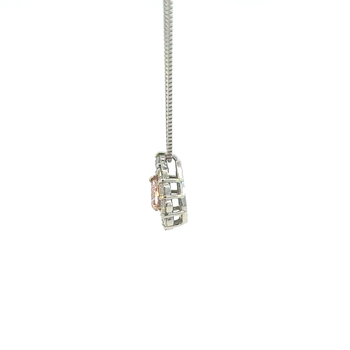 【限定1点】パープルダイヤモンド/ダイヤモンド プラチナ/K18ネックレス(FPP/0.082ct/グレーディングレポート付/4月誕生石)《JPDD2115》