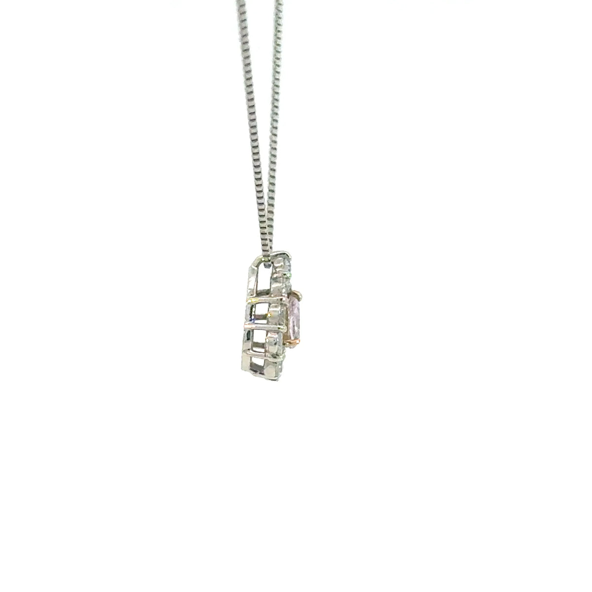 【限定1点】パープルダイヤモンド/ダイヤモンド プラチナ/K18ネックレス(FPP/0.082ct/グレーディングレポート付/4月誕生石)《JPDD2115》
