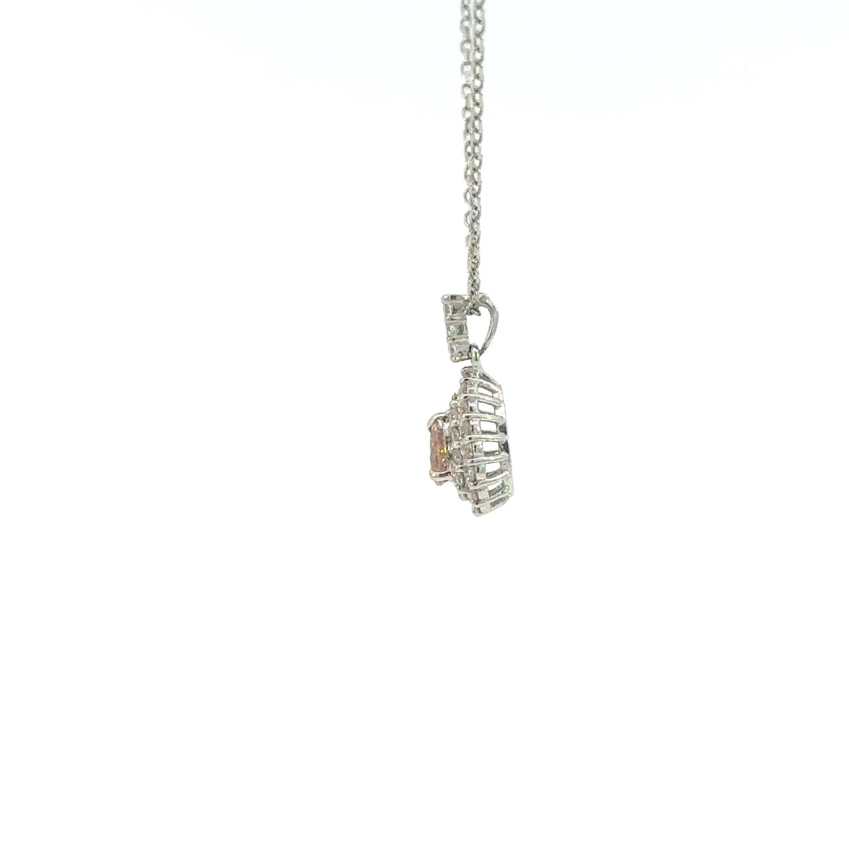 【限定1点】ピンクダイヤモンド/ダイヤモンド プラチナネックレス(FDOP/0.147ct/グレーディングレポート付/4月誕生石)《JPDD2116》