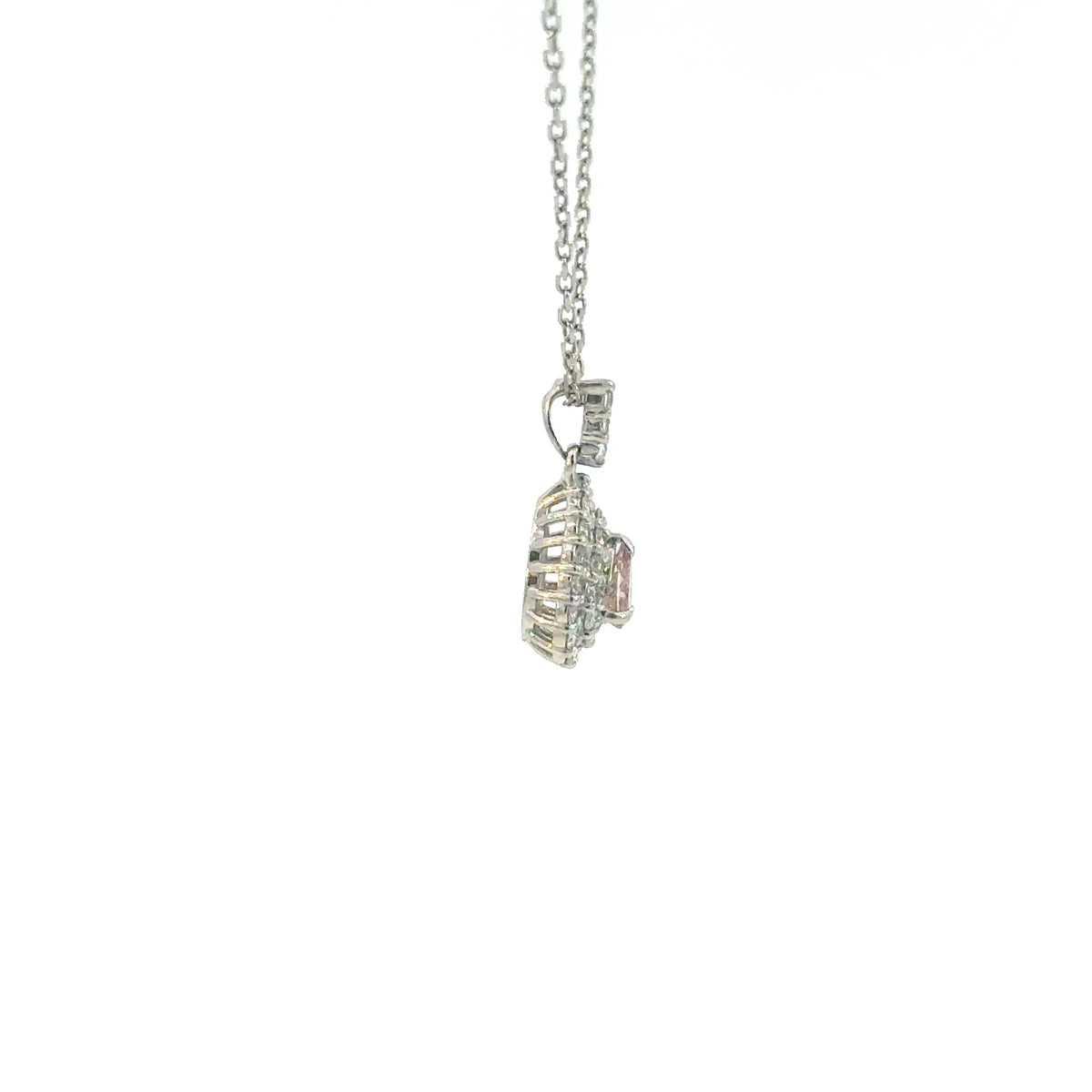 【限定1点】ピンクダイヤモンド/ダイヤモンド プラチナネックレス(FDOP/0.147ct/グレーディングレポート付/4月誕生石)《JPDD2116》