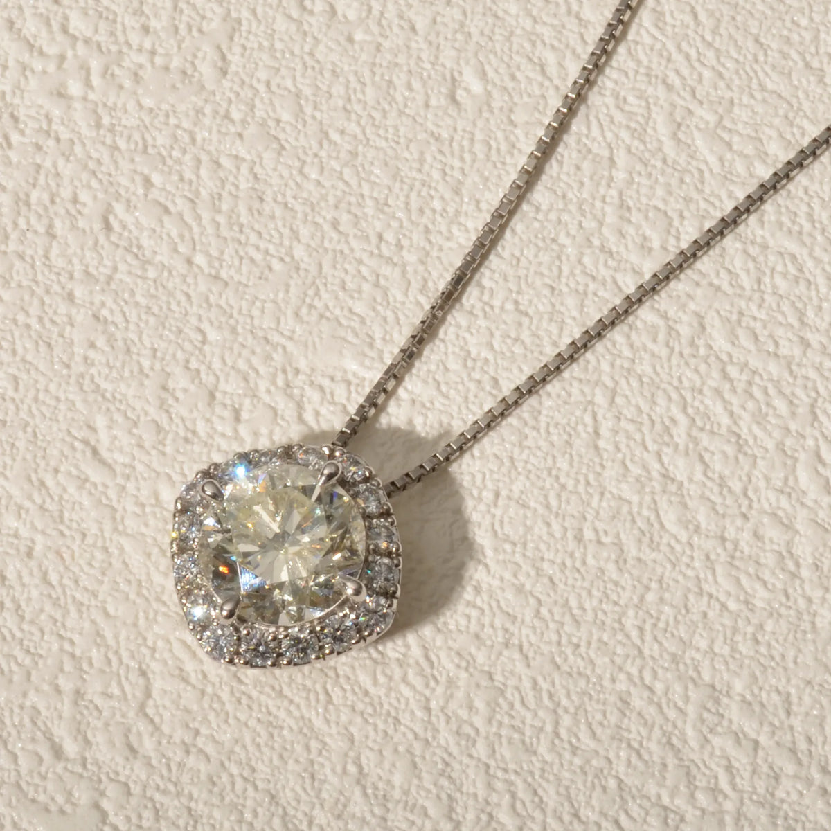 【限定1点】ダイヤモンド プラチナネックレス(2.143ct/M/SI2/GOOD/グレーディングレポート付/4月誕生石)《JPDD2122》