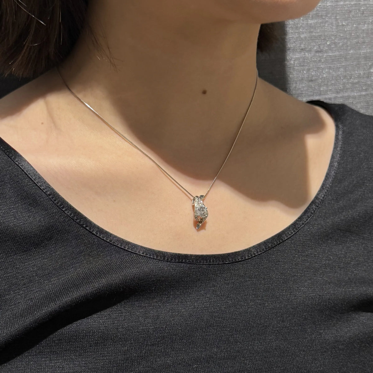 【限定1点】ダイヤモンド プラチナネックレス(1.019ct/G/I1/VeryGood/グレーディングレポート付/4月誕生石)《JPDD2123》