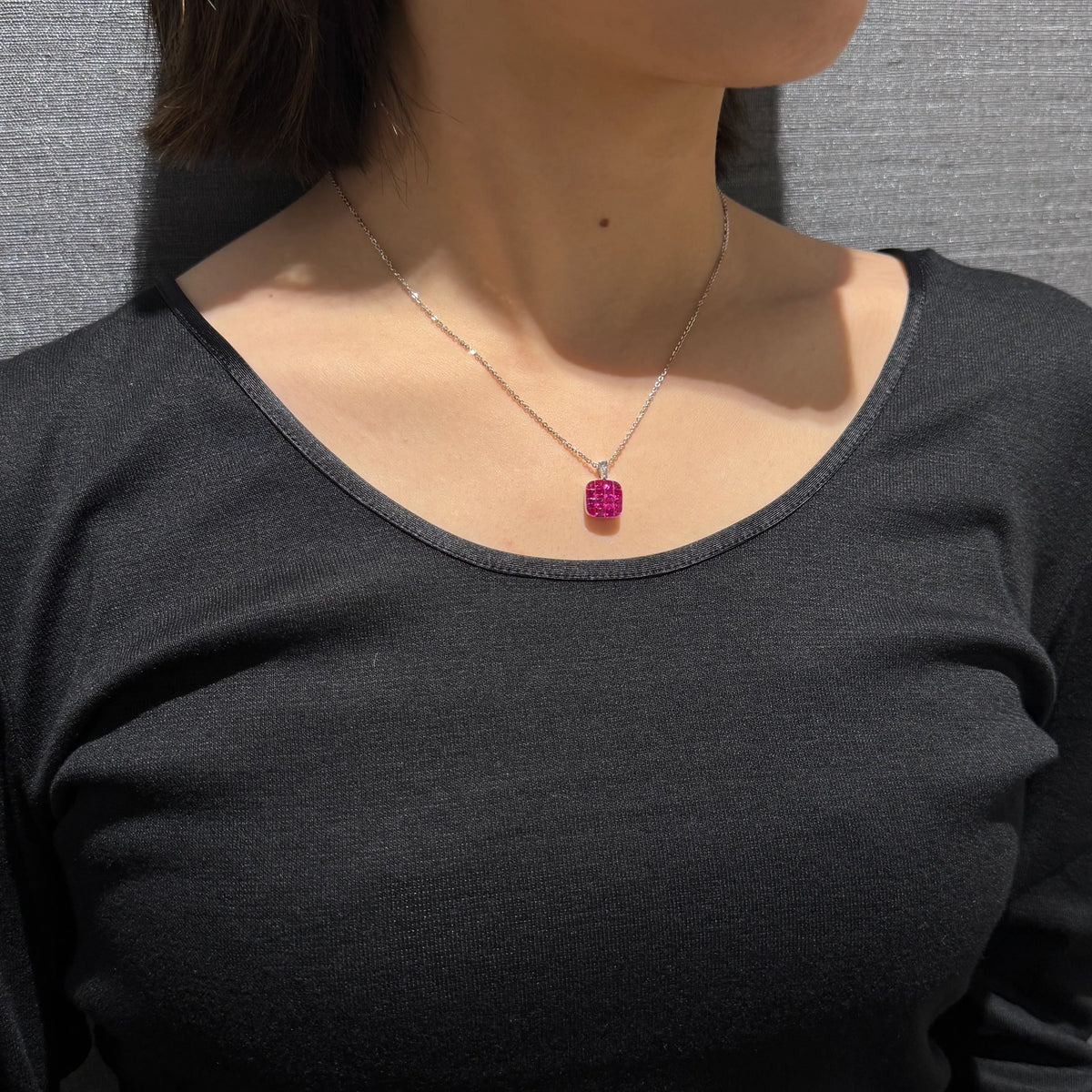 【限定1点】ルビー/ダイヤモンド K18ネックレス(計2.1ct/7月誕生石)《JPDN2131》