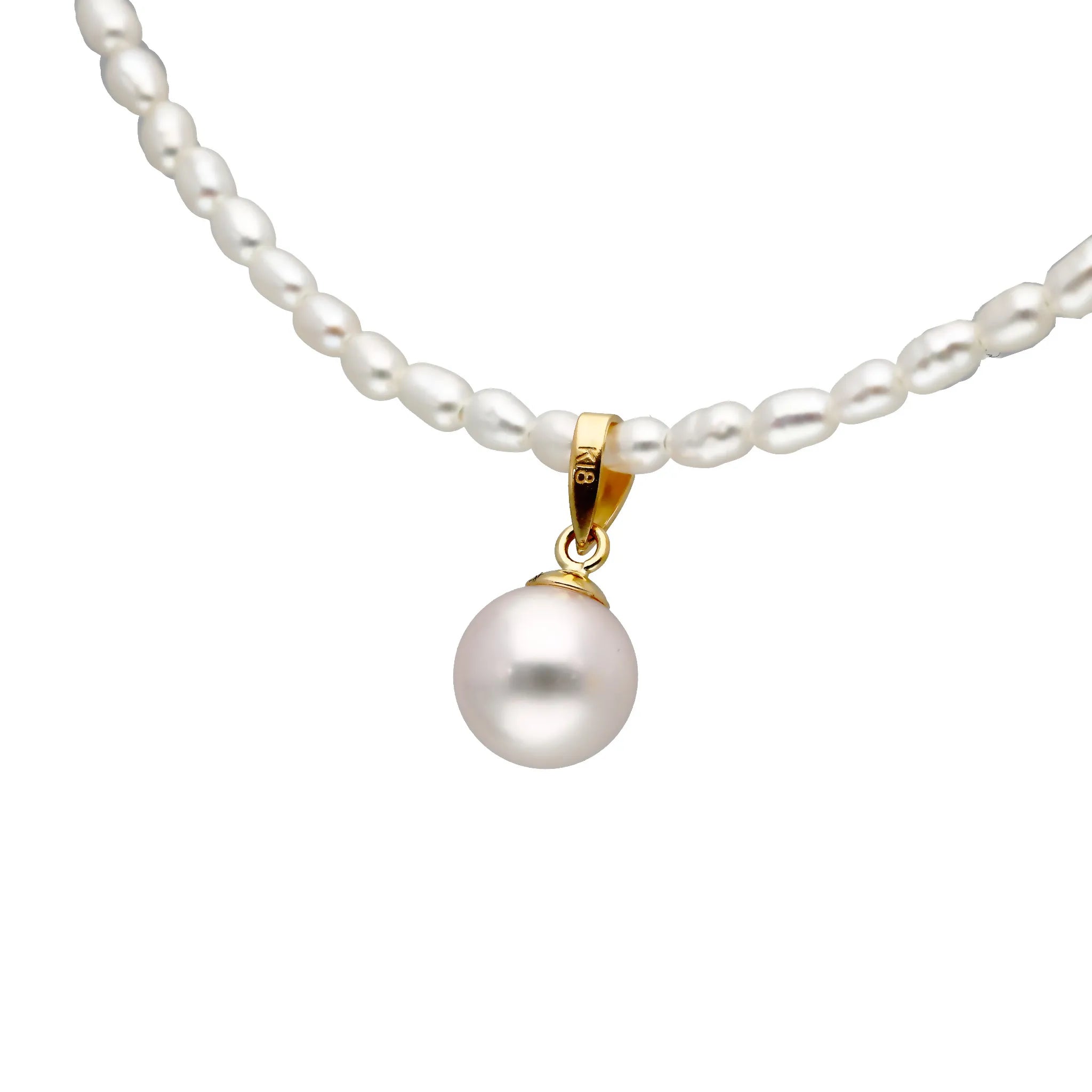 パール シルバーネックレス(アコヤパールトップ/淡水パール/K18)《JPDQ2047》