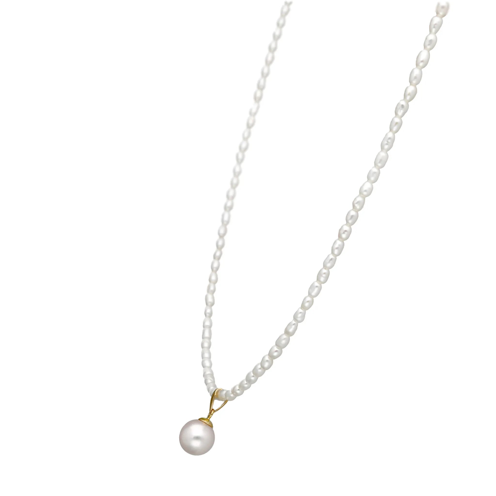 パール シルバーネックレス(アコヤパールトップ/淡水パール/K18)《JPDQ2047》