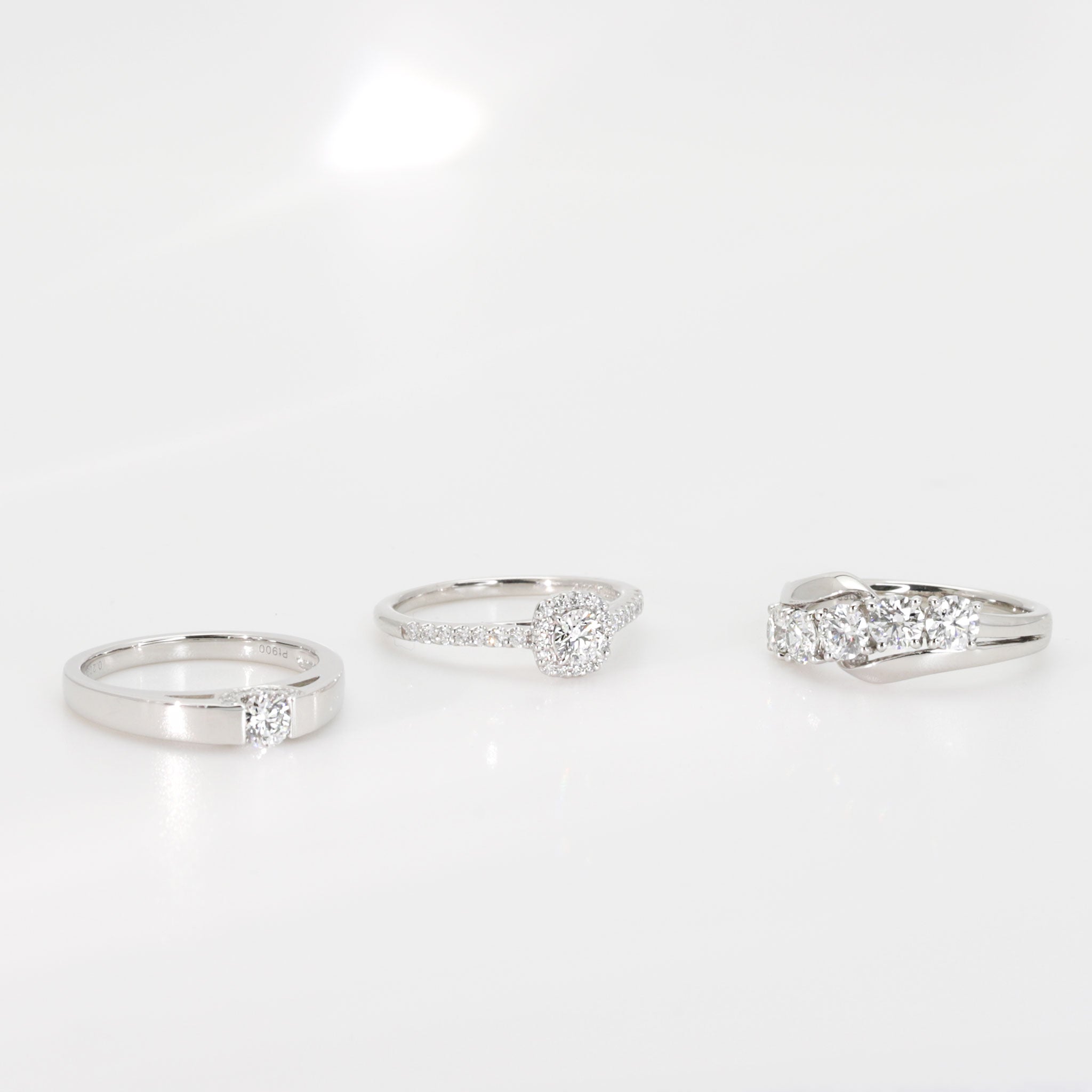 ダイヤモンド PTリング(0.2カラット/Dカラー/VS1/3EX(H&C)/一粒/タンク/4月誕生石/グレーディングレポート付き)