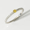 【限定1点】イエローダイヤモンド プラチナリング(TINSEL ETERNITY/0.076カラット/Fancy Vivid Yellow/I1/ラウンドカット/4月誕生石)《JRGD2065》