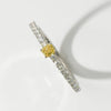 【限定1点】イエローダイヤモンド プラチナリング(TINSEL ETERNITY/0.136カラット/Fancy Intense Yellow/VS2/クッションカット/4月誕生石)《JRGD2067》