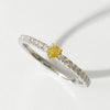 【限定1点】イエローダイヤモンド プラチナリング(TINSEL ETERNITY/0.138カラット/Fancy Intense Yellow/SI1/ペアシェイプ/4月誕生石)《JRGD2068》
