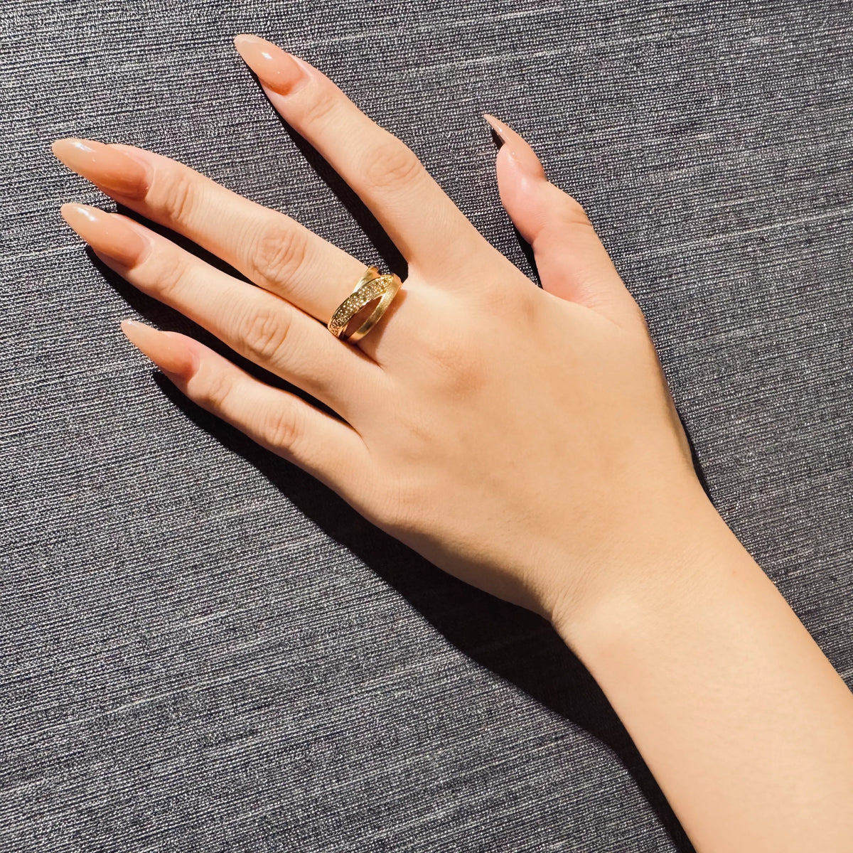【限定1点】ダイヤモンド K18リング(計0.08ct/4月誕生石)《JRGD2098》