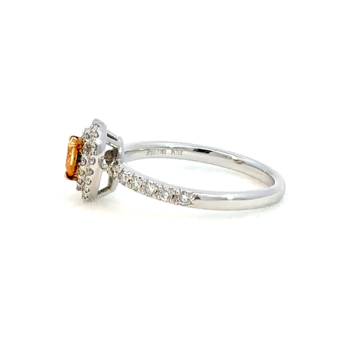 【限定1点】オレンジダイヤモンド プラチナ/K18リング(FVO/0.178ct/グレーディングレポート付/4月誕生石)《JRGD2106》