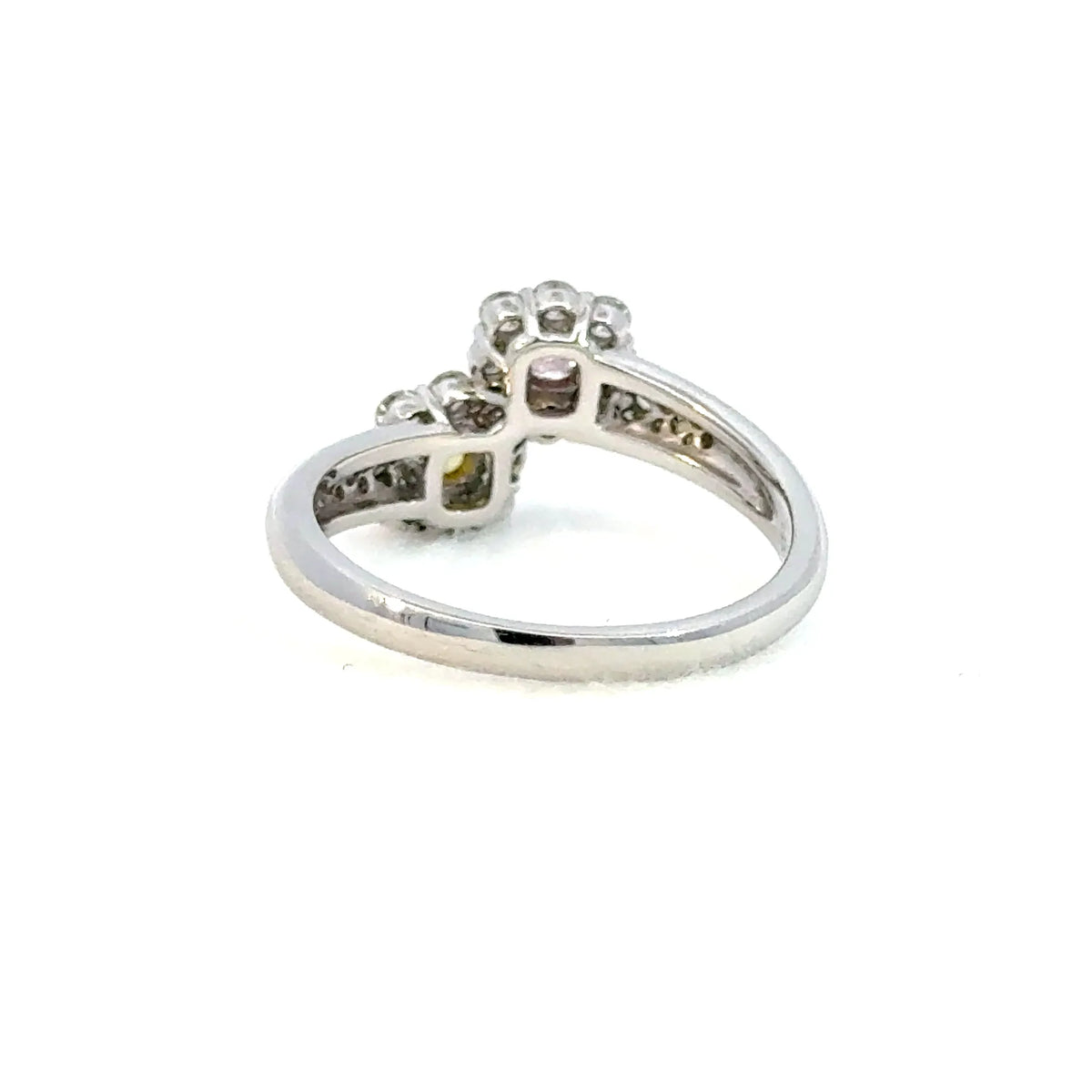 【限定1点】ピンクダイヤモンド/イエローダイヤモンド プラチナリング(FP/0.105ct/FVY/0.152ct/グレーディングレポート付/4月誕生石)《JRGD2111》