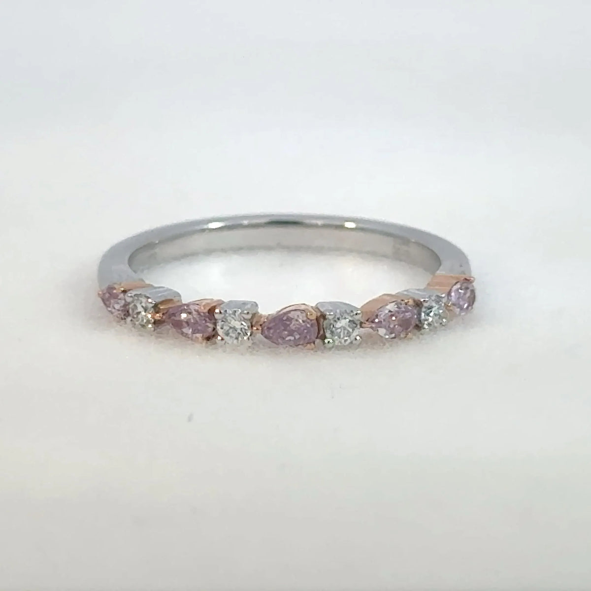 【限定1点】ピンクダイヤモンド/ダイヤモンド プラチナ/K18リング(FPP/計0.248ct/グレーディングレポート付/4月誕生石)《JRGD2119》