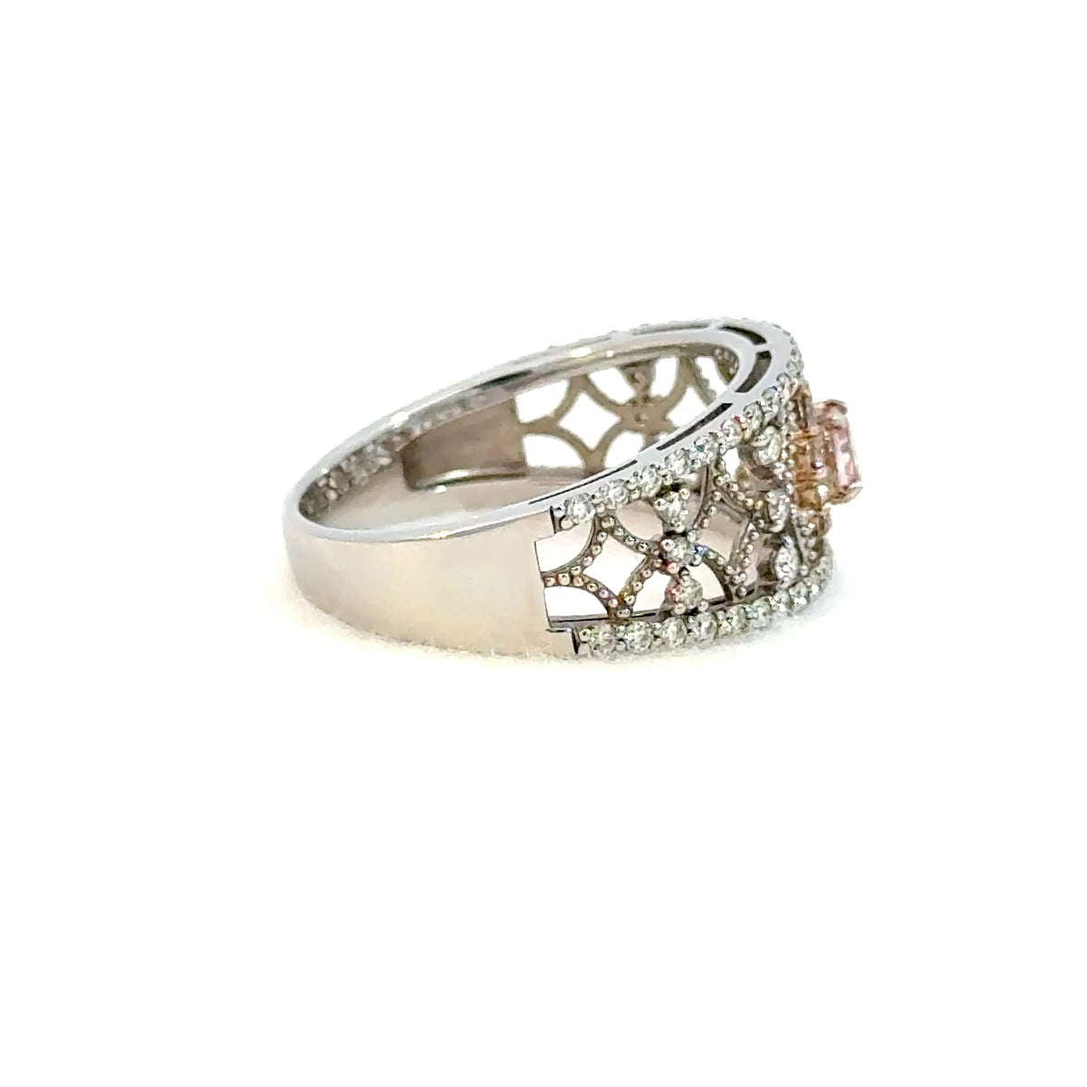 【限定1点】ピンクダイヤモンド/ダイヤモンド プラチナリング(FIOP/0.126ct/グレーディングレポート付/4月誕生石)《JRGD2120》