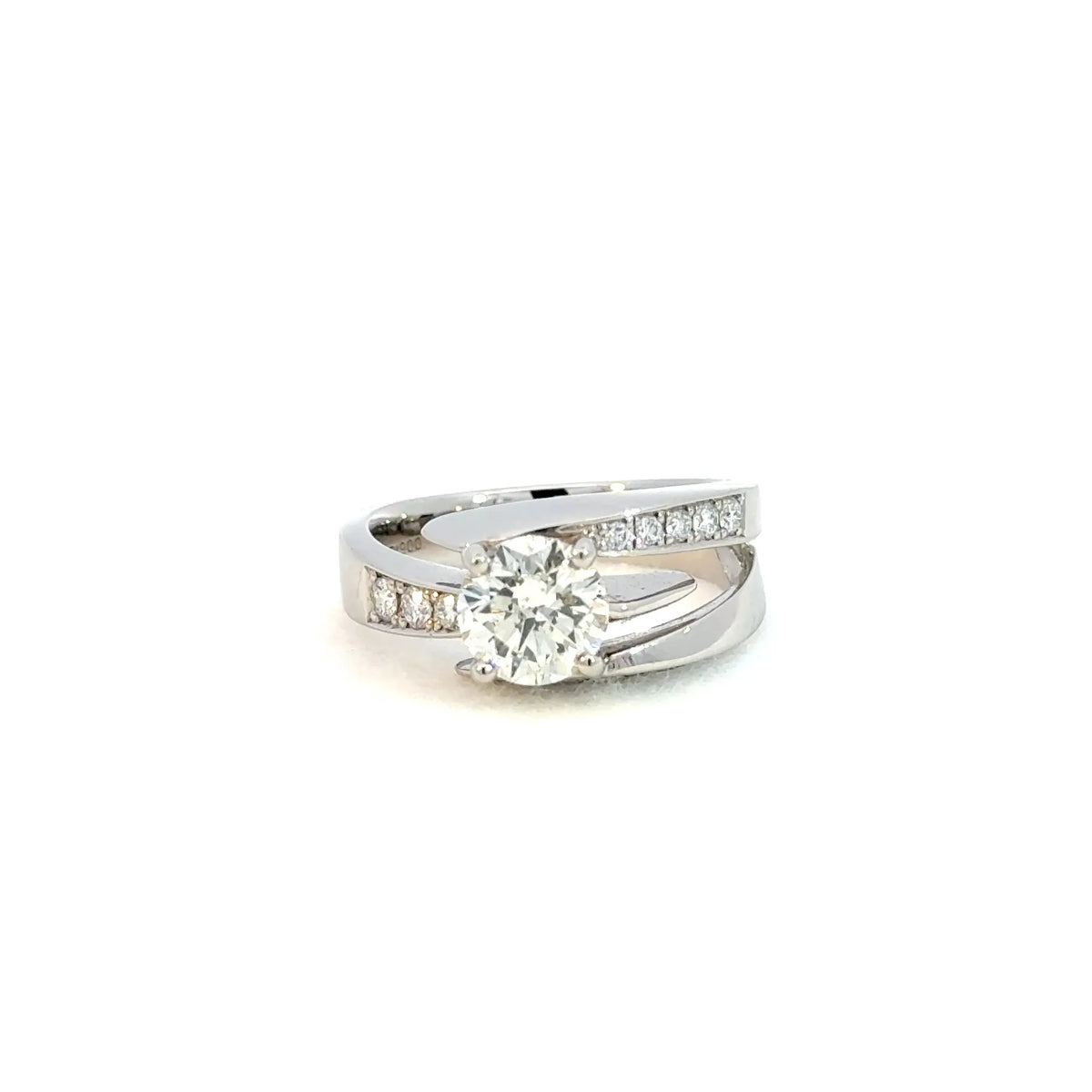 【限定1点】ダイヤモンド プラチナリング(1.217ct/L/SI2/EX/グレーディングレポート付/4月誕生石)《JRGD2124》