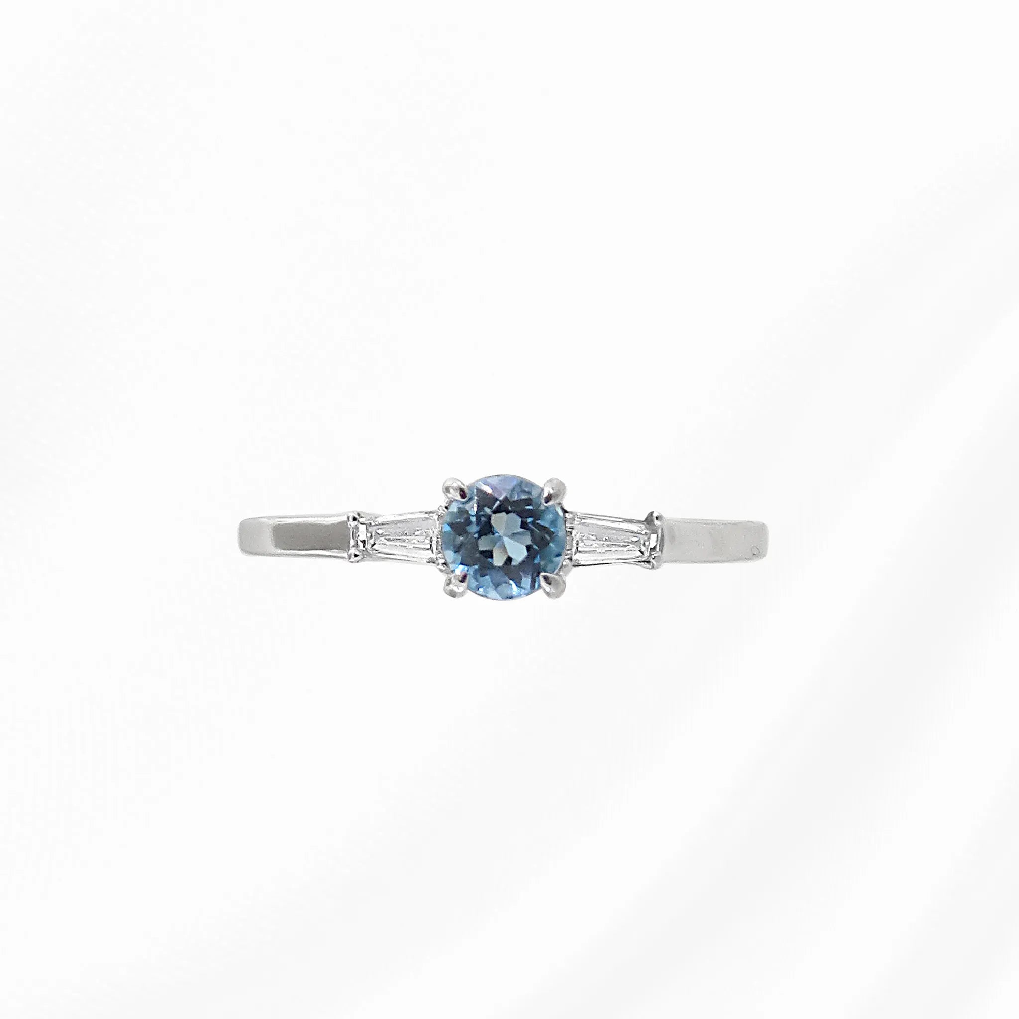 まりん 限定1点】アクアマリン/ダイヤモンド プラチナリング(0.258ct