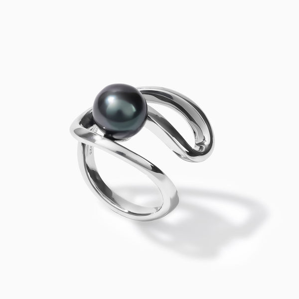シルバー パールリング パール シルバーリング(黒蝶真珠/8mm/6月誕生石)《M0010083