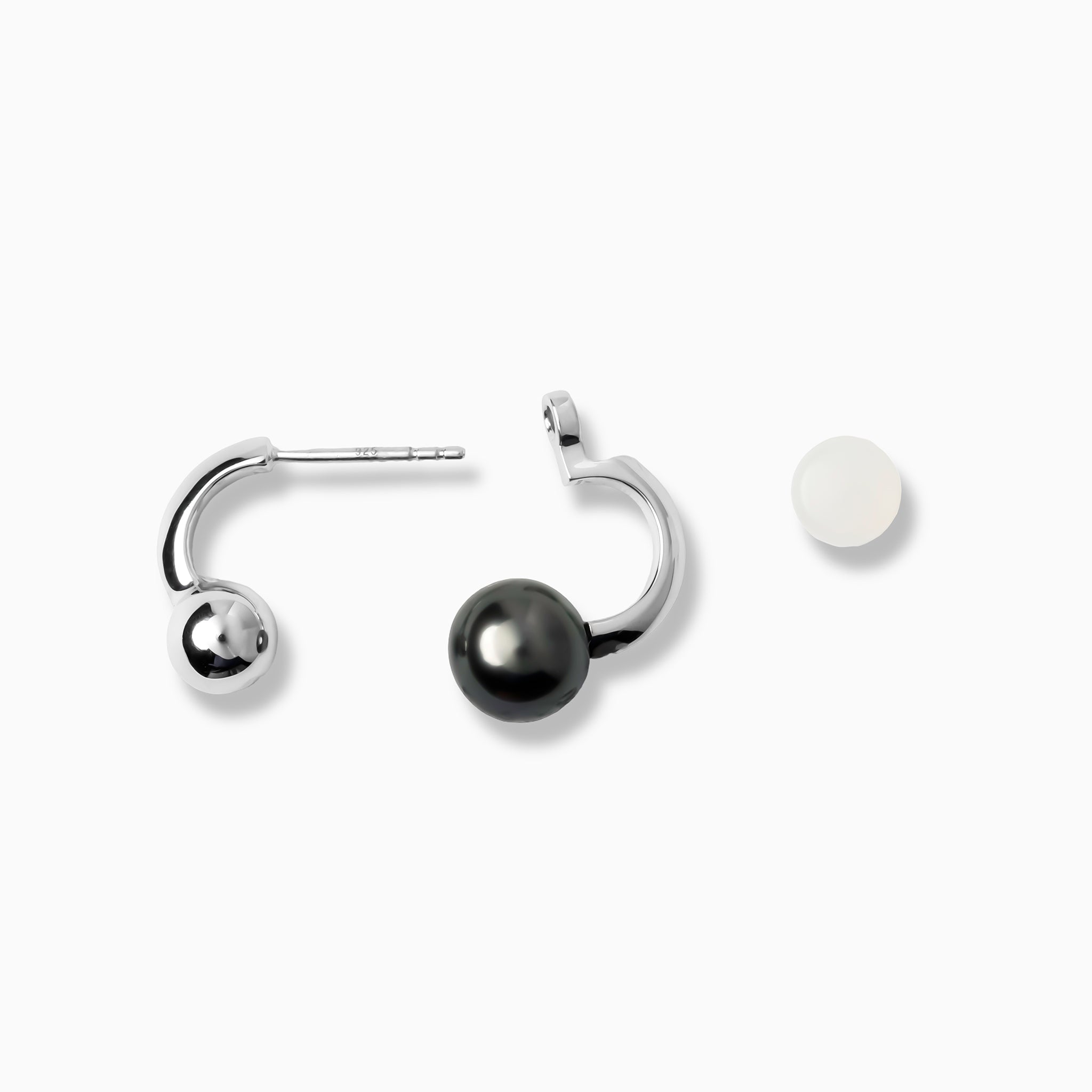 パール シルバーピアス(黒蝶真珠/8mm/6月誕生石)《M0010085》