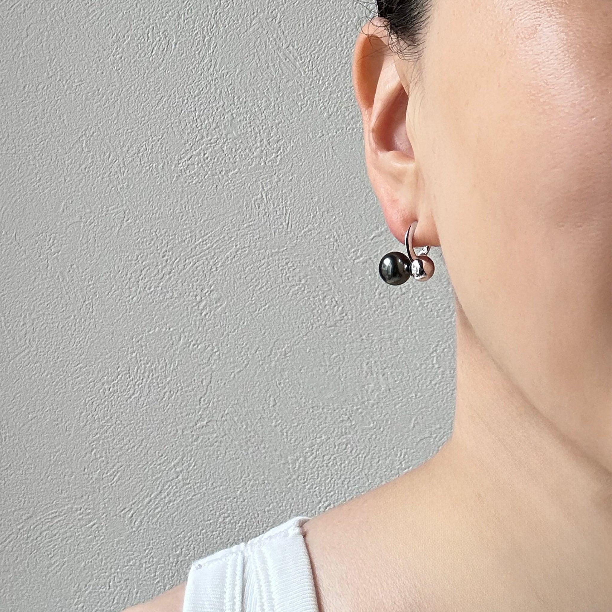 agete　vintage　ブラックストーン　パール　シルバーピアス シルバーピアス｜ピアス｜アガット 公式オンラインストア