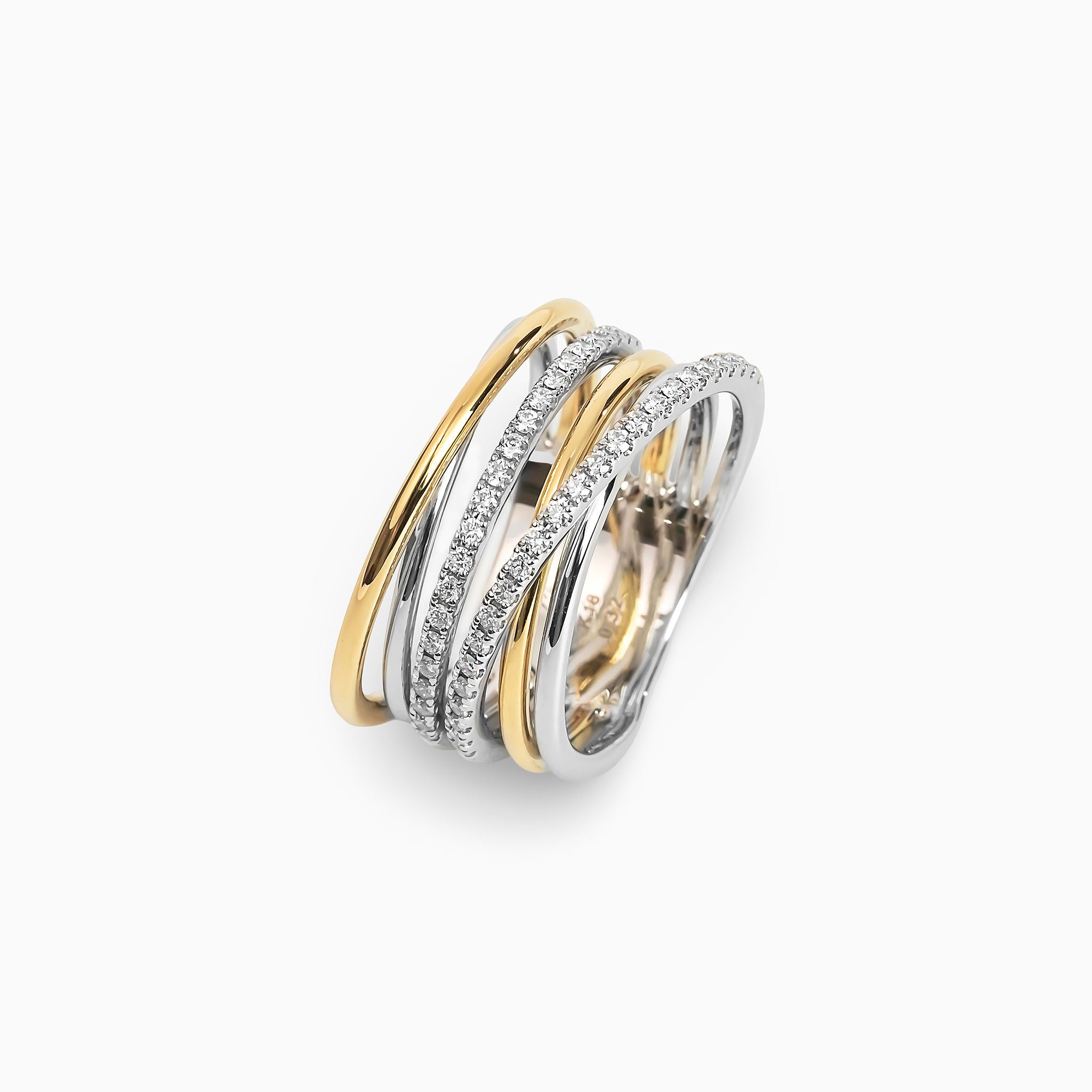 ダイヤモンド シルバー/K18リング(コンビカラー/4月誕生石)《M0010086》