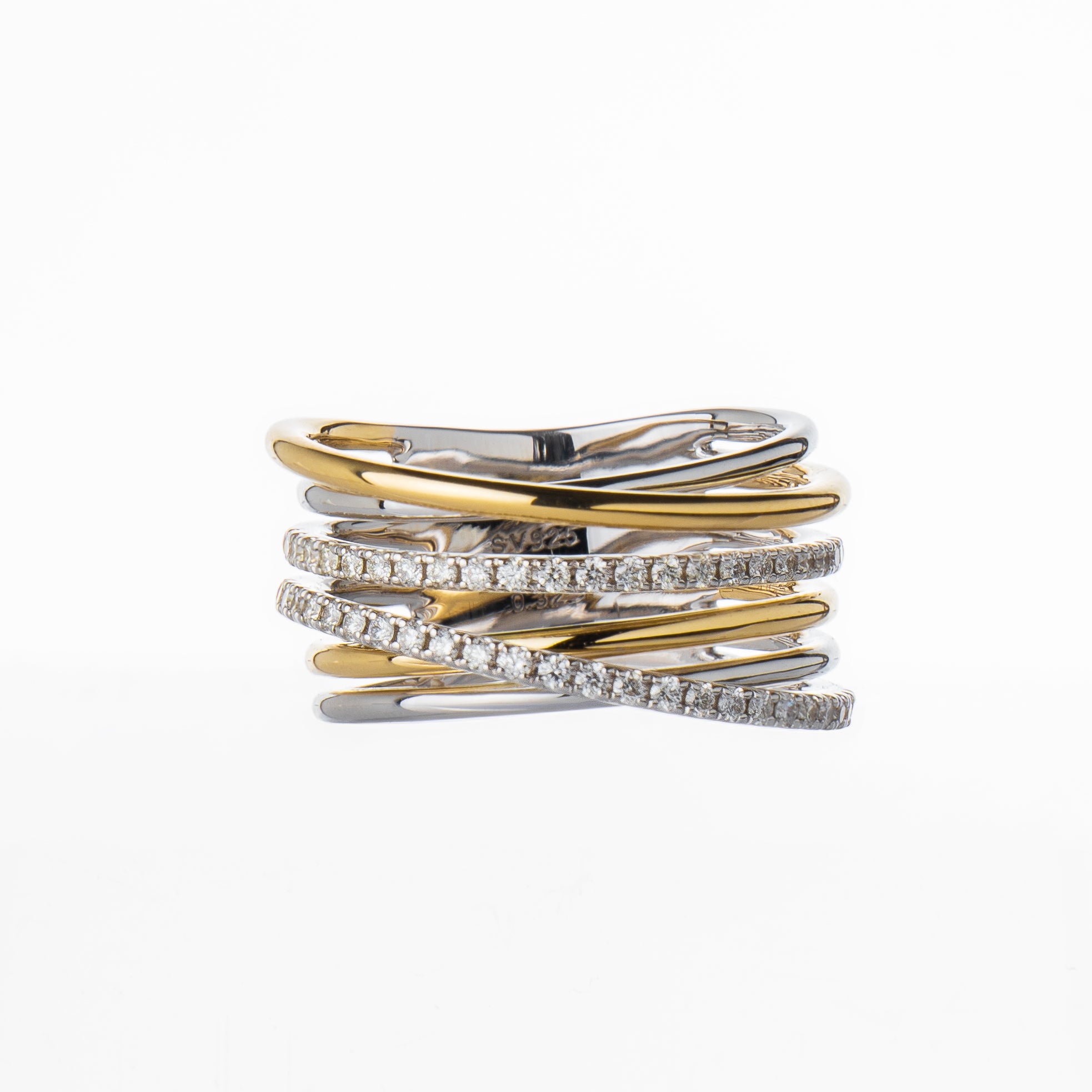 ダイヤモンド シルバー/K18リング(コンビカラー/4月誕生石)《M0010086》