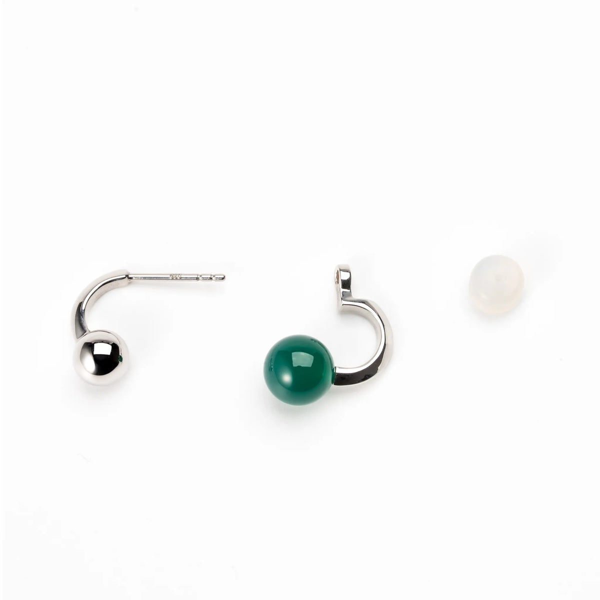 グリーンカルセドニー シルバーピアス《M0010098》