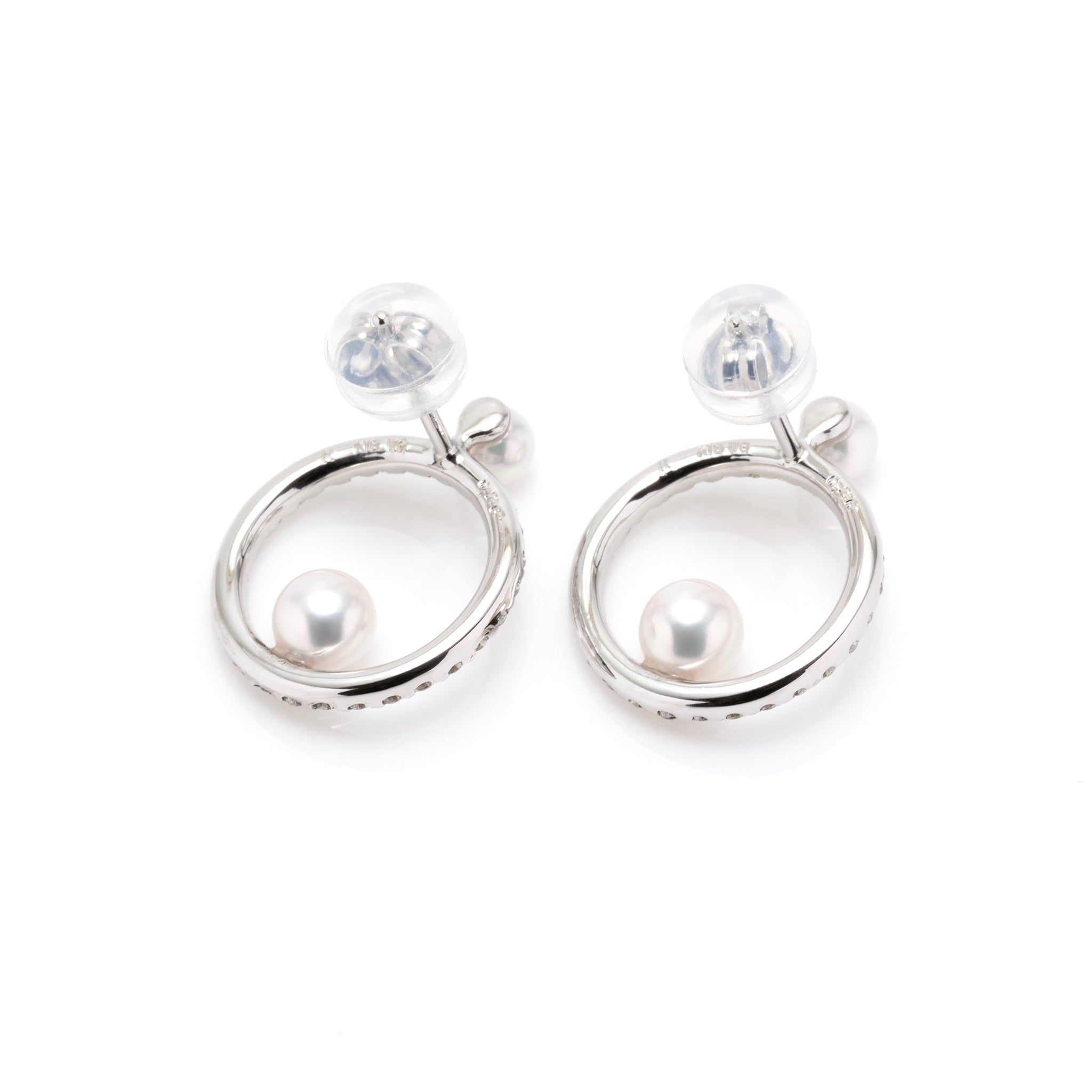 パール/ダイヤモンド K18ピアス(アコヤ真珠/鑑別書付き パール/ダイヤモンド K18ピアス(アコヤ真珠/鑑別書付き