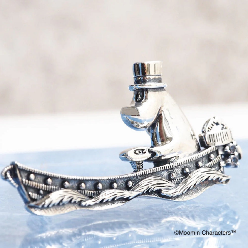 ホワイトトパーズ シルバーブローチ(MOOMIN(ムーミン)/ムーミンパパ