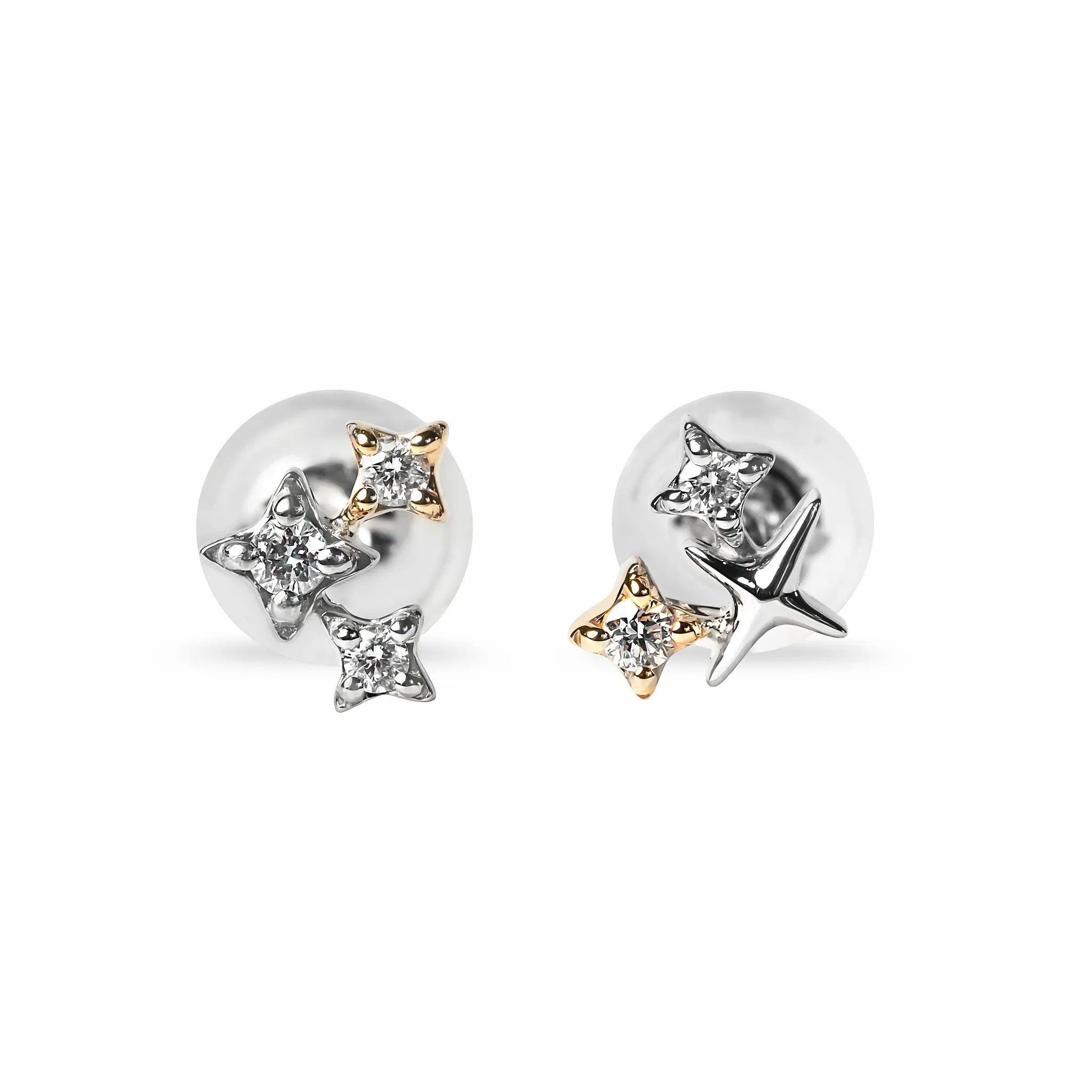 ダイヤモンド K10ピアス(K10イエローゴールド/プラチナ/4月誕生石)《M0060033》