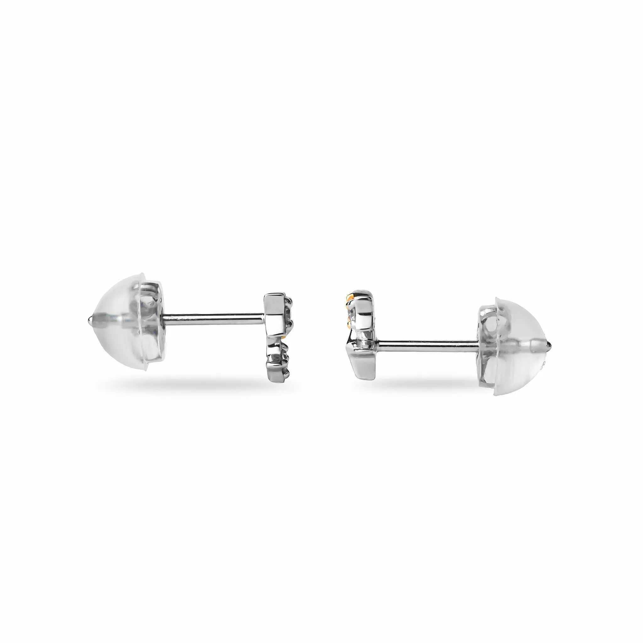 ダイヤモンド K10ピアス(K10イエローゴールド/プラチナ/4月誕生石)《M0060033》