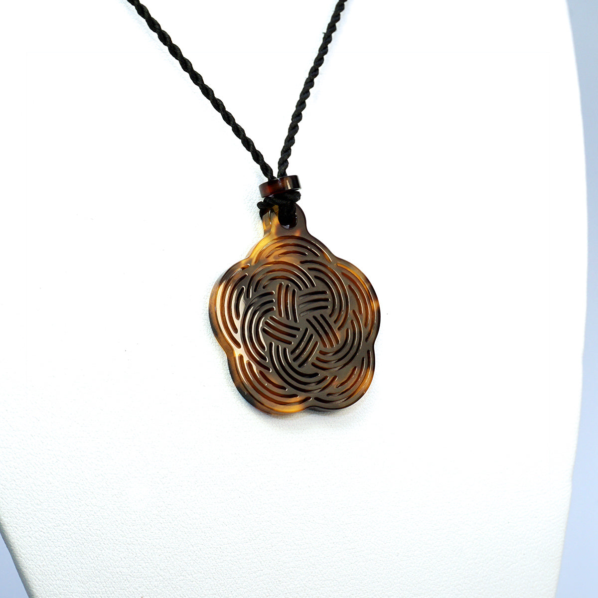 べっ甲 シルクコードネックレス（アザレア/西洋ツツジ/ロング/90cm）《M0080042》