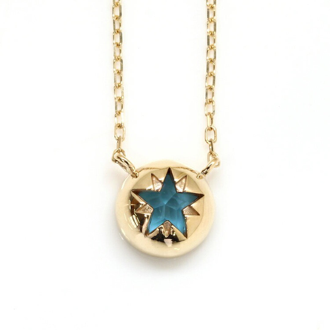 ★STAR JEWELRY★The planetネックレス10k ブルートパーズ ブルートパーズ K10ペンダント(スターインカット/【一番星