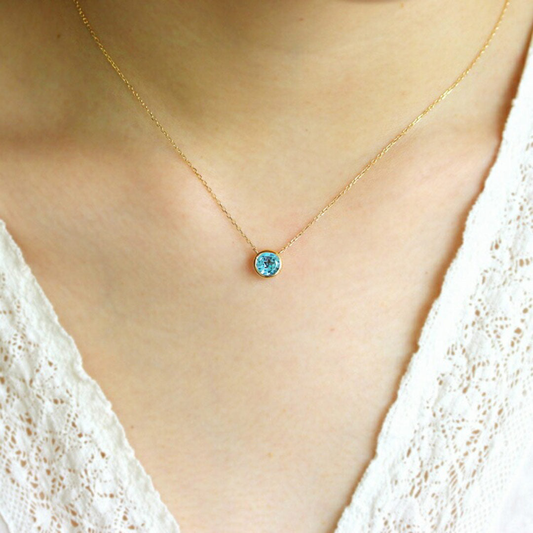 ★STAR JEWELRY★The planetネックレス10k ブルートパーズ ブルートパーズ K10ペンダント(スターインカット/【一番星