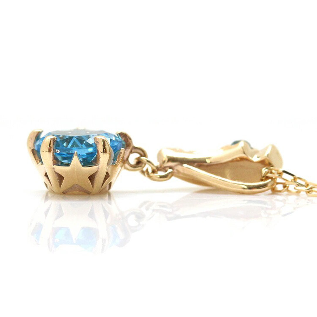 ★STAR JEWELRY★The planetネックレス10k ブルートパーズ ブルートパーズ K10ペンダント(スターインカット/【流れ星