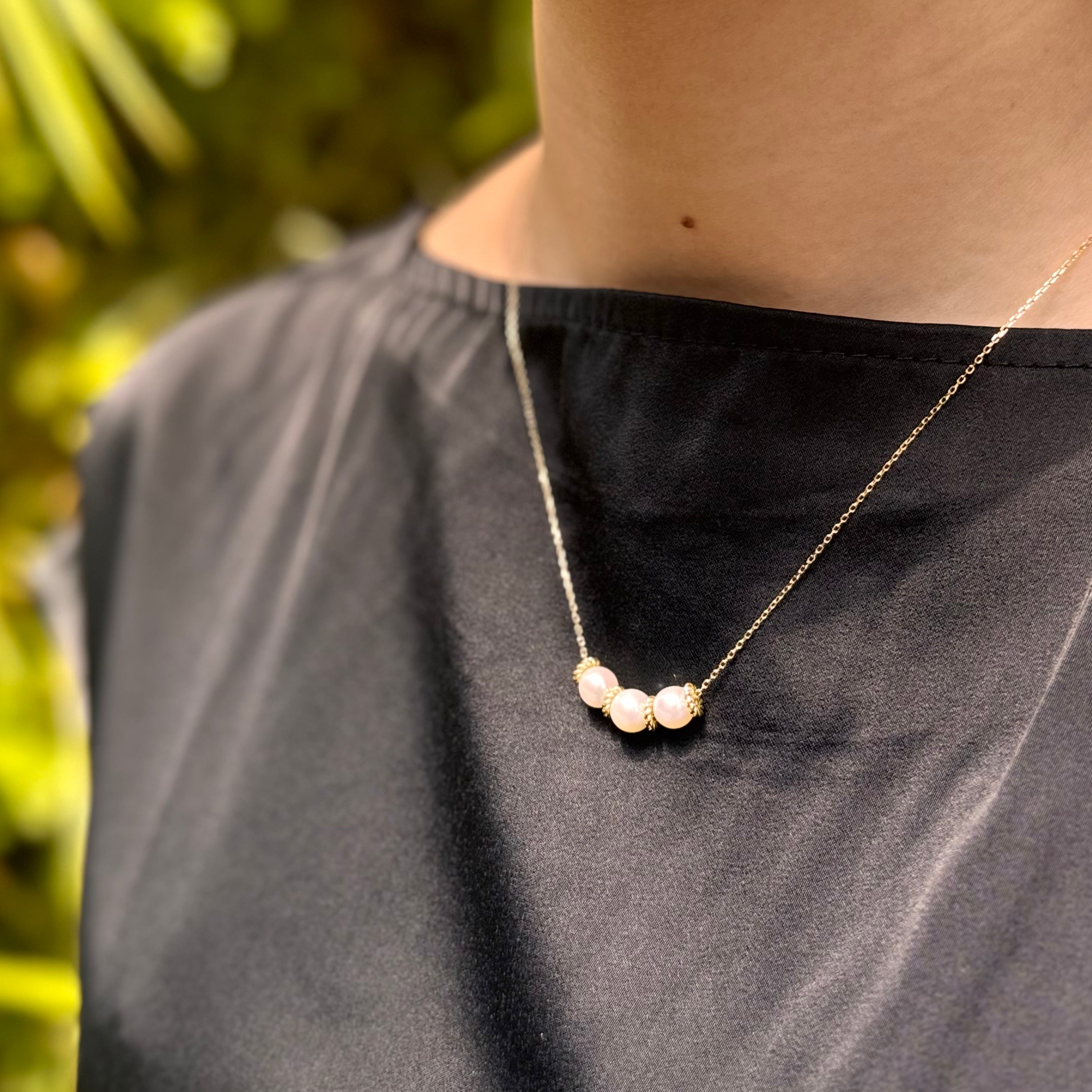 パール K18ネックレス(アコヤ真珠/6.5mm/6月誕生石)〈M0110003〉