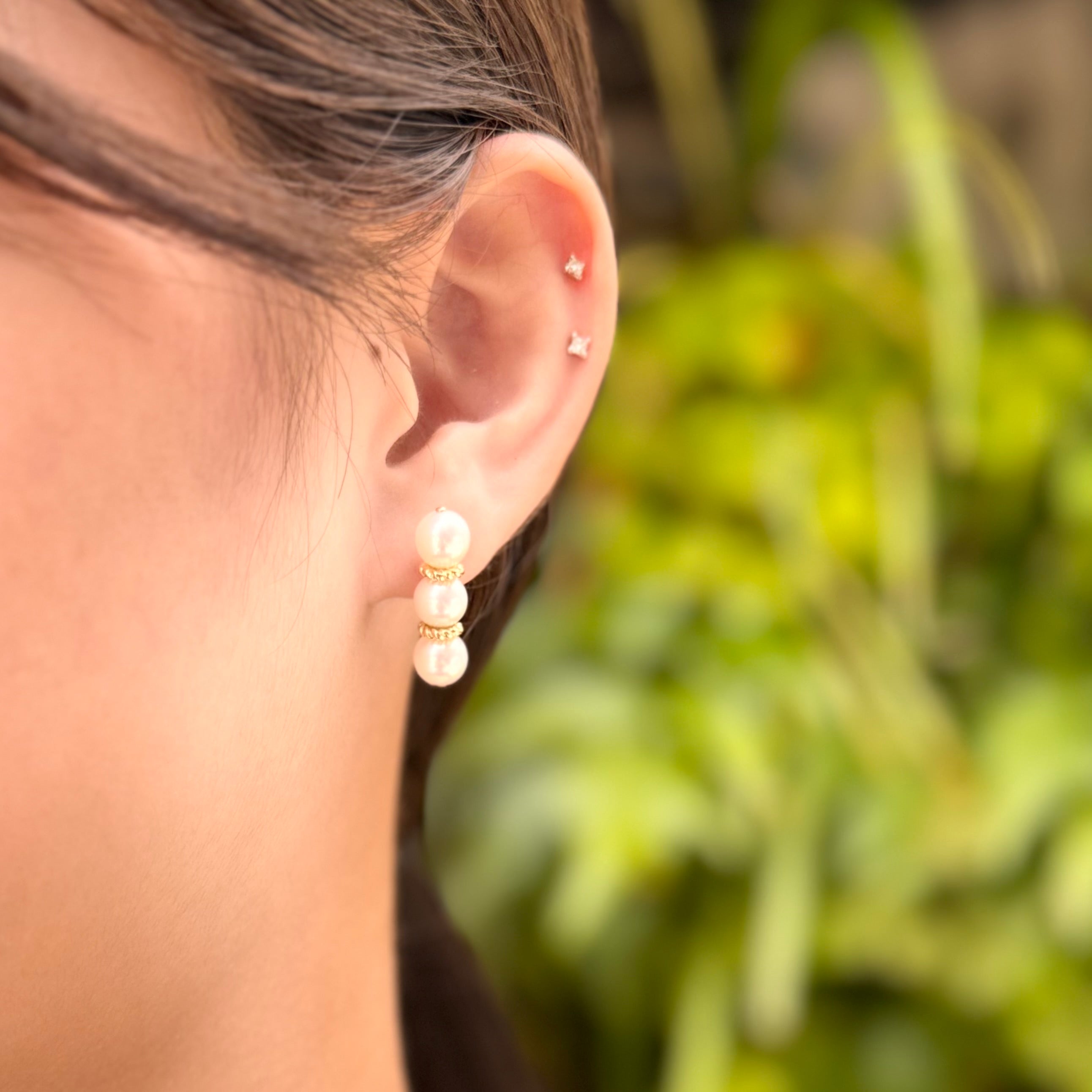 パール K18ピアス(アコヤ真珠/6.5mm/6月誕生石)〈M0110006〉