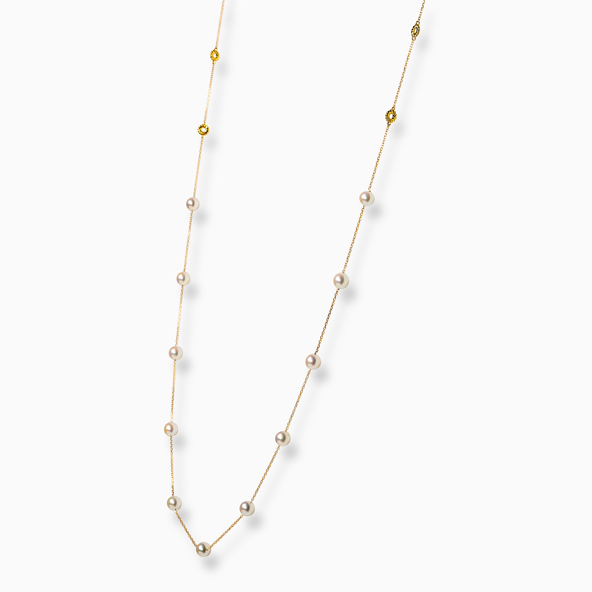 パール K18ネックレス(アコヤ真珠/6.5mm/ロング/80cm/6月誕生石)〈M0110007〉