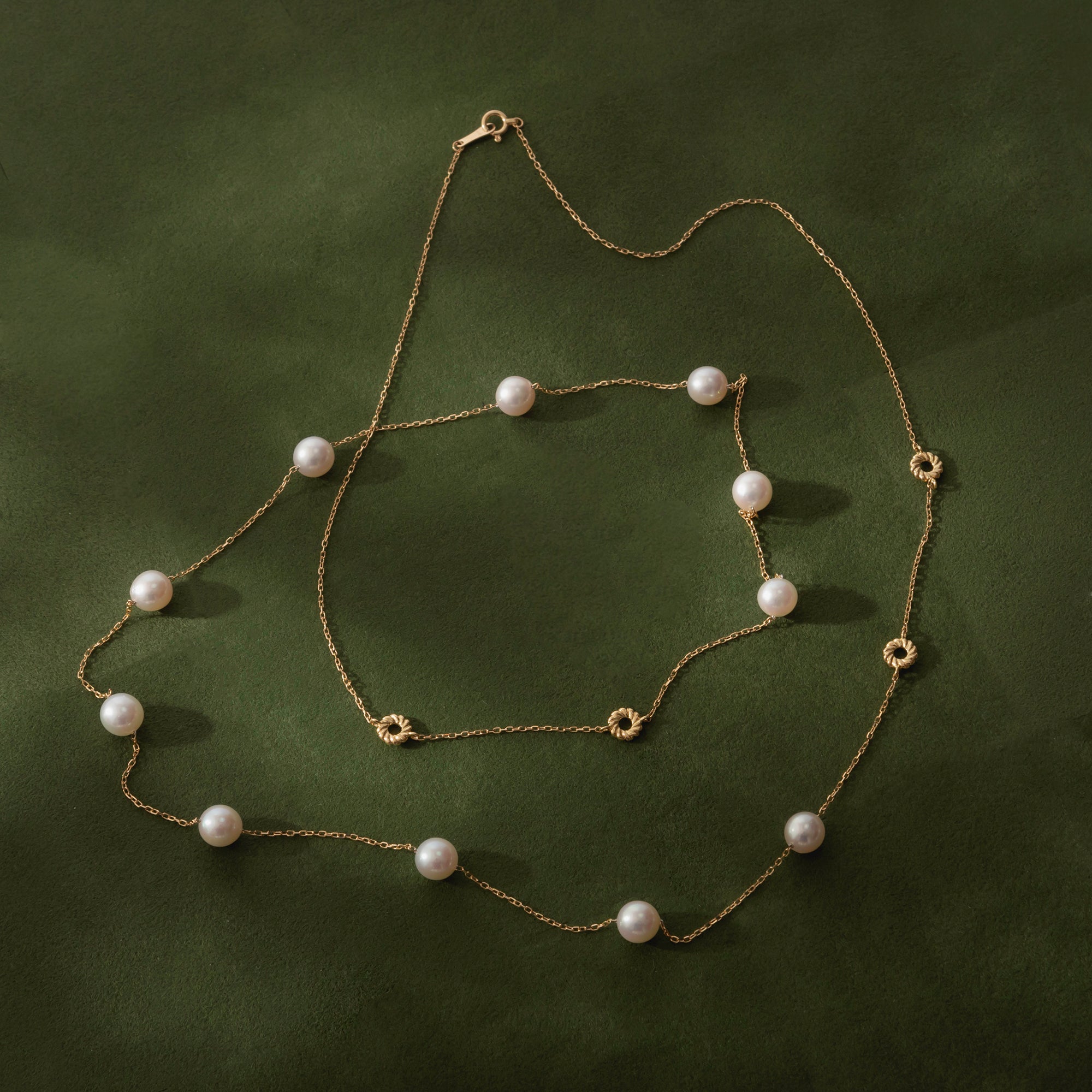 パール K18ネックレス(アコヤ真珠/6.5mm/ロング/80cm/6月誕生石)〈M0110007〉