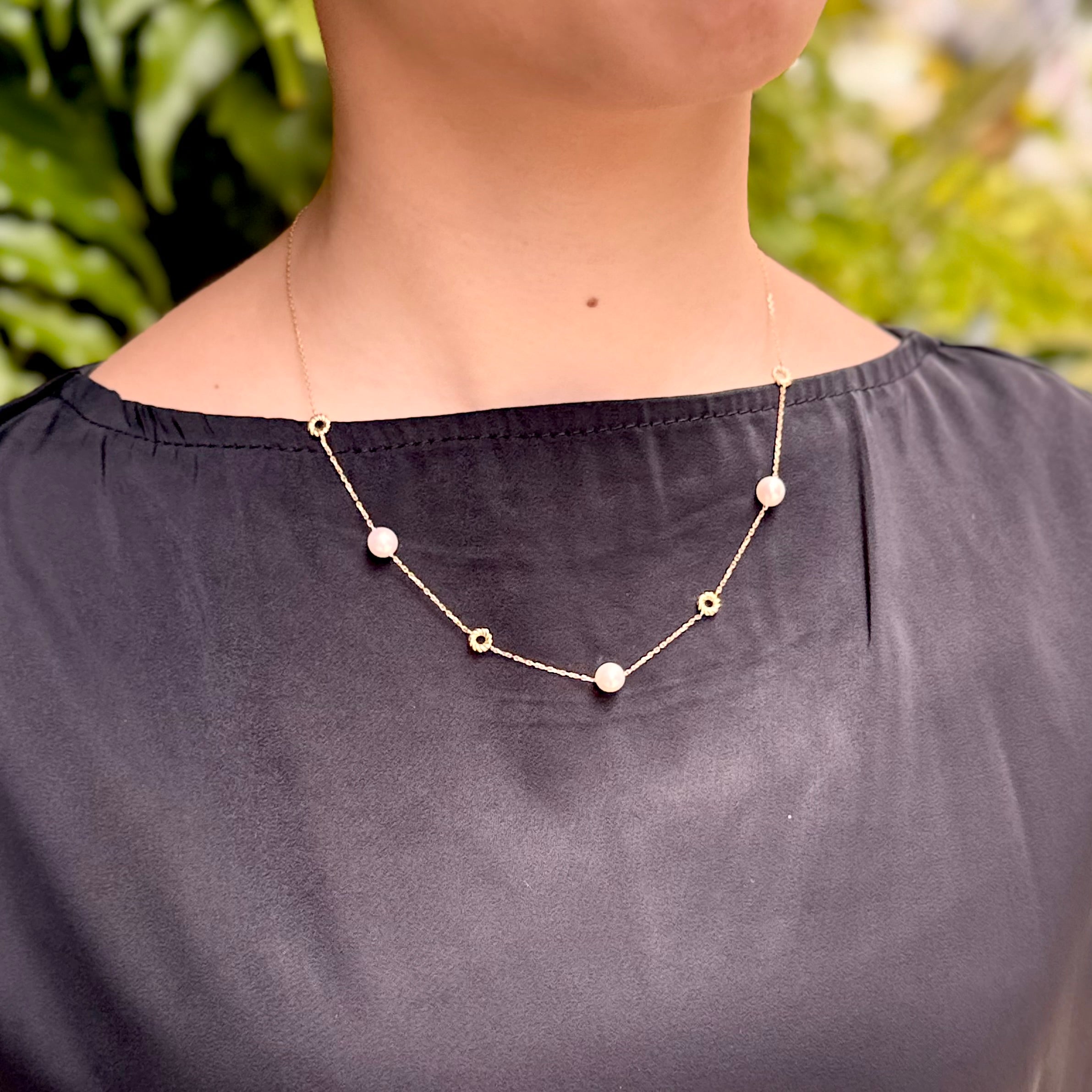 パール K18ネックレス(アコヤ真珠/6.5mm/6月誕生石)〈M0110008〉