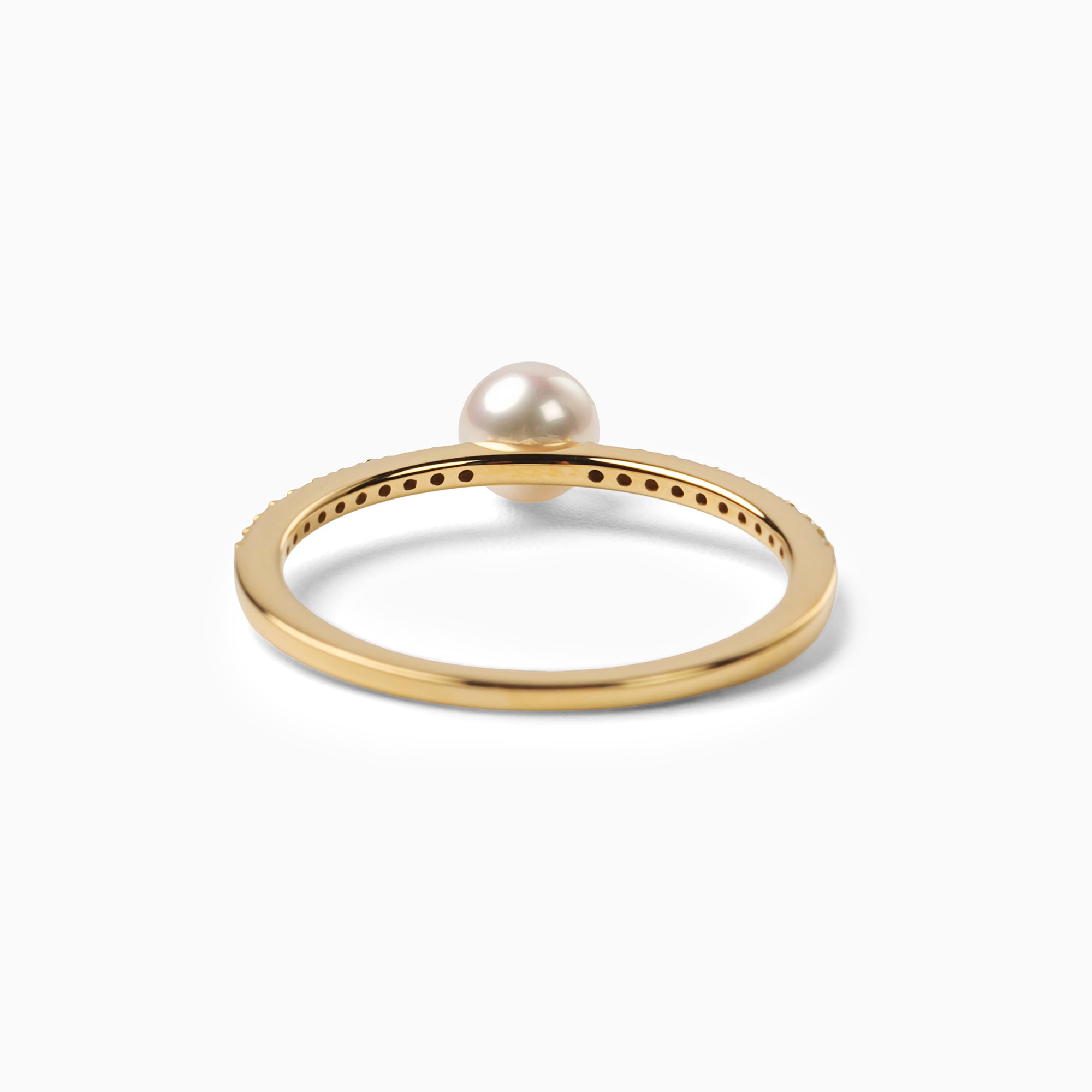 パール/ダイヤモンド K18リング(アコヤ真珠/4.5mm)〈M0110010〉