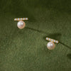 パール/ダイヤモンド K18ピアス(アコヤ真珠/4.5mm)《M0110012》